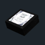Caja De Regalo Nocturna floral madre de la novia personalizada<br><div class="desc">Acuarela floral Nocturna Diseño de Flores Exuberantes con Estrellas Pintadas A Mano, Vinas, Hojas, Foliage, Pintado de Agua Pintando Cepillos. Azul marino colorido, azul turbio, gris oscuro casi negro y toques de color rosa malva. Con elementos de la línea dibujada a mano, Moda batida Mano con letras de pincel y...</div>