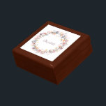 Caja De Regalo Nombre de la corona floral Pastel personalizada<br><div class="desc">Cuadro de nombre de la corona floral Pastel personalizada</div>