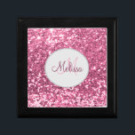 Caja De Regalo Nombre monograma del Purpurina rosa Rubor personal<br><div class="desc">Caja de regalo de nombres de monograma de Purpurina rosa Rubor personalizada</div>