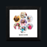 Caja De Regalo Nombre personalizado moderno de varios Collages de<br><div class="desc">Multi Collage de fotos Modern Nombre Personalizado Gift Box incluye un collage de fotos de tus fotos favoritas en forma de hexágono. Personalizado con tu nombre en escritura negra moderna. Perfecto para cumpleaños, Navidades, Día de la Madre, Día del Padre, Abuelos, hermano, hermana, mejor amigo y más. FOTO TIP: centra...</div>