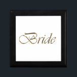 Caja De Regalo Novia, escritura dorada moda elegante<br><div class="desc">Novia,  guión dorado caja de regalo de moda elegante</div>