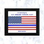 Caja De Regalo Oficial de policía de la Línea Azul delgada de la<br><div class="desc">Esta caja de regalo editable presenta la bandera estadounidense con una delgada línea azul. El texto es editable, así que siga adelante y cambie la información, así como el estilo, tamaño y color del tipo de letra. Por favor, compruebe también las opciones para los colores del marco. Esto se puede...</div>