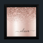 Caja De Regalo Oro Rosa - Nombre Metalizado del monograma del Pur<br><div class="desc">Oro Rosa - Purpurina de espuma metálica de Relieve metalizado de imitación rosada de Rubor Cepillado Monograma Metalizado Nombre Joyería Keepsake Box. Esto hace que la graduación perfecta, el cumpleaños, el boda, la ducha de novia, el aniversario, la ducha de bebé o la fiesta de soltera sea un regalo para...</div>