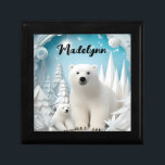 Caja De Regalo Oso polar con el frío invierno blanco del océano á<br><div class="desc">Oso Polar con Cub Arctic Ocean White Winter Diseño Personalizado,  Perfecto para quien ame Osos Polares e Invierno.</div>