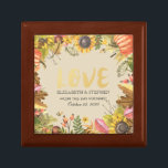 Caja De Regalo Otoño Cae Maple Leaves Calabaza Ducha Matrimona<br><div class="desc">Modernas plantillas de cajas de regalo Boda - Elegante guión y otoño de la caída de arce deja la flor de agua de la calabaza girasol floral floral. Un diseño perfecto para tu gran día. Todo el estilo de texto,  colores,  tamaños se pueden modificar para adaptarlo a sus necesidades!</div>