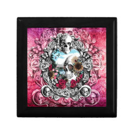 Caja De Regalo Paisaje adornado rosado del cráneo