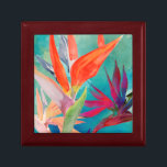 Caja De Regalo Pájaros vivos del paraíso<br><div class="desc">"Vivid Birds of Paradise" por Jennifer Paxton Parker. Presenta flores de pájaros del paraíso en colores vivos y vivos.</div>