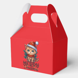 Caja de regalo para navidades con diseño de gato p