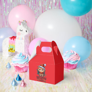 Caja de regalo para navidades con diseño de gato p