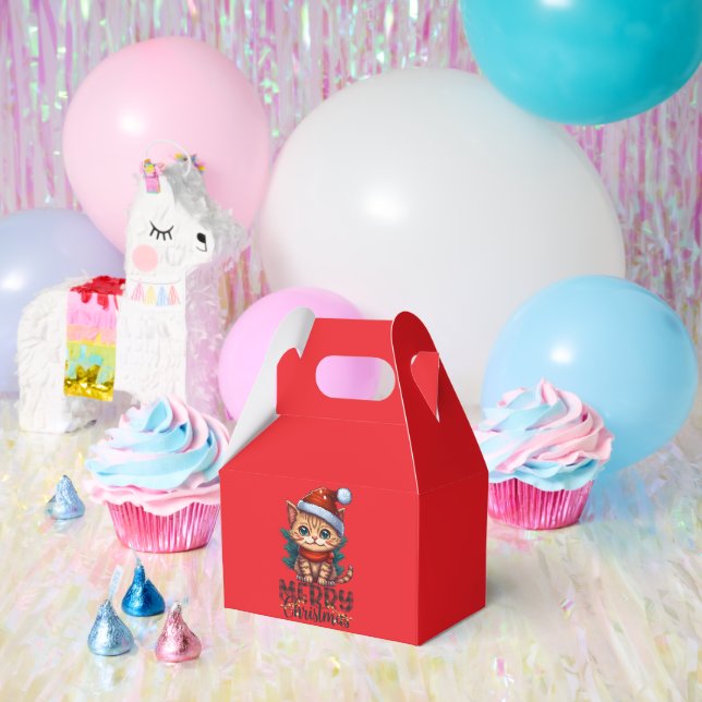 Caja de regalo para navidades con diseño de gato p (Fiesta)