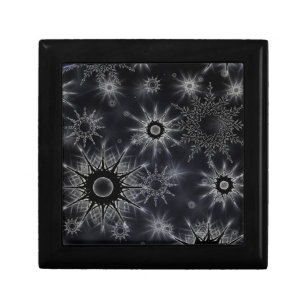 Caja De Regalo Patrón de cristal de hielo en negro elegante