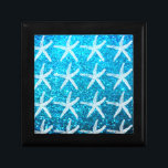 Caja De Regalo Patterns Beach Coastal Purpurinoso Blue Cute<br><div class="desc">¡Diseñado con estampados de estrellas de fondo azul purpurinoso!</div>