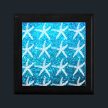 Caja De Regalo Patterns Beach Coastal Purpurinoso Blue Cute<br><div class="desc">¡Diseñado con estampados de estrellas de fondo azul purpurinoso!</div>
