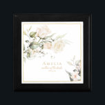 Caja De Regalo Pearl Rubor Floral Elegance Boda ID989<br><div class="desc">La caja de regalo de la fiesta de boda que se muestra aquí proporciona una plantilla para añadir fácilmente el nombre, el nombre y la fecha del boda de su boda. Esta suite de diseño cuenta con flores de perlas suaves y acuarelas de color azul acentuadas con detalles dorados brillantes...</div>