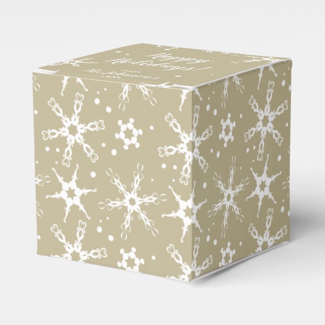 Caja de regalo personalizada de copo de nieve mode (Costado Anverso)