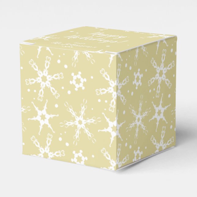 Caja de regalo personalizada de copo de nieve mode (Costado Anverso)