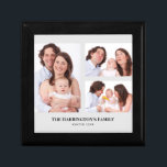 Caja De Regalo Personalizado 3 Secciones Fotos de la familia Marc<br><div class="desc">Agradable arreglo de cuatro collage de fotos familiares dividido en 3 secciones con marco rectangular retrato a la izquierda y dos rectángulos de paisaje a la derecha con un texto en la parte inferior. Personalízalo con tus propias fotos y textos. Perfecto un personalizado hizo un regalo para sus seres queridos....</div>