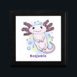 Caja De Regalo Personalizado axolotópico rosa adorable<br><div class="desc">¡Me encantan los axolotes! Este lindo personalizado mexicano que camina pescado es feliz y divertido a la vez.</div>