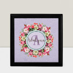 Caja De Regalo Personalizado de Anillo Floral Vintage Monograma V<br><div class="desc">Aumente su estilo con nuestro Diseño Monograma Personalizado Floral Vintage. El bonito fondo floral y la intrincada pieza central del anillo rosa hacen que este diseño destaque para cualquier ocasión. Personalizar sus iniciales o cualquier texto que desee crear un monograma único y personal que realmente lo represente. Perfecto para añadir...</div>