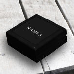 Caja De Regalo Personalizado negro simple Agregar su nombre elega<br><div class="desc">Simple Personalizado Negro Añade tu nombre Elegante Diseño para cualquiera.</div>