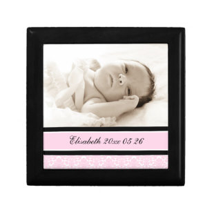 Caja De Regalo Personalizado rosa foto bebé Keepsake Giftbox