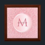 Caja De Regalo Plantilla de Purpurina de oro de moda Girly Rosa<br><div class="desc">Elegante plantilla de Purpurina de oro de moda Girly Rosa Monograma Elegante Joyería de madera moderna Gran Keepsake Caja.</div>