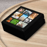 Caja De Regalo Plantilla personalizada de 9 Collages de fotos con<br><div class="desc">Collage de fotos personalizado de 9 con marco</div>