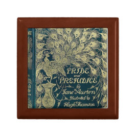 Caja De Regalo Portada de pavo real "Orgullo y prejuicio" de Jane