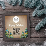 Caja De Regalo Promoción de marca Rustic Add your Logo QR Code Co<br><div class="desc">Rústico Añadir su logotipo QR Code Company Promotion Box. Fondo rústico beige. Inserte su logotipo y código QR en la plantilla. Promoción o entrega de negocios para sus clientes y socios comerciales.</div>