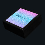 Caja De Regalo Purpurina Retro Colorido Y Parkles<br><div class="desc">Elegante purpurina retro simple y colorido y chispas. Purpurina de tonos de degradado rosa verde y azul.</div>