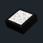 Caja De Regalo Recuento de ovejas en blanco<br><div class="desc">Hojas de doodle y margaritas pintadas a mano</div>