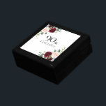 Caja De Regalo Regalo de cumpleaños 90 del Rubor Pink Burgundy Re<br><div class="desc">Caja de regalo Rubor Pink Burgundy Red 90th Birthday Party</div>