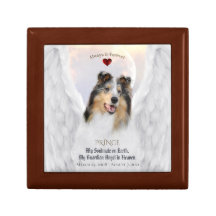 Retrato azul Merle Collie Angel - Mascota Keepsake