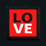 Caja De Regalo Romance de amor de fondo rojo único<br><div class="desc">Puede cambiar fácilmente las fuentes y los colores. También puede agregar su logotipo y la imagen de fondo como desee.</div>