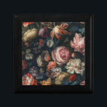 Caja De Regalo Romántica y elegante pintura de aceite de flores b<br><div class="desc">Romántico Oscuro Elegante Baroque Flores Aceite Pintar caja de regalo para joyería o pequeños regalos.</div>