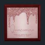 Caja De Regalo Rosa de lujo Purpurina de oro Dris Quinceanera<br><div class="desc">Elegante Moda Rosa de oro Purpurina de espuma de oro goteo Quinceanera caja de regalo con goteo falso purpurina sobre un fondo de estilo metálico de moda. Diseñado por Cedar y String. Para personalizar aún más, por favor haga clic en el enlace "personalizar adicional" y utilice la herramienta de diseño...</div>
