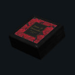 Caja De Regalo Rosa Roja elegante -<br><div class="desc">La elegante colección de Bodas de la Rosa Roja, que contiene todo lo necesario para que su día especial sea luminoso, elegante y memorable. Una selección de elementos de diseño elegante y elegante, incluyendo texto dorado y cuadros de texto negros clásicos, terminados con un elegante y vívido fondo de rosa...</div>