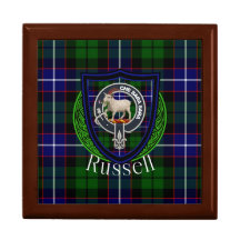 Russell Scottish Clan Tartan & Escudo