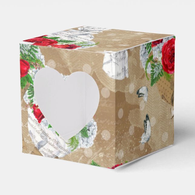 Caja de Regalo Rústico Rosa con Corazón (Anverso)