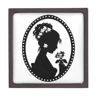 Caja De Regalo Silueta del camafeo del Victorian