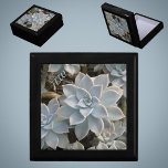 Caja De Regalo Silvery Blue Suculent Botanical Wooden Keepsake<br><div class="desc">En esta bonita y elegante caja de regalo de conservas de madera se encuentran suculentos echeveria azul y verde,  con toques de sombras rosas y oscuras. Es sofisticado y hermoso y un regalo para ser valorado con las iniciales personalizadas. Esta imagen es fotografía botánica original de JLW_PHOTOGRAPHY</div>