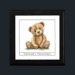 Caja De Regalo Teddy Bear Keepsake personalizado<br><div class="desc">Una sencilla caja de regalo personalizada,  para keepsakes,  joyas y pequeños tesoros. Añadir el nombre de su hijo.</div>