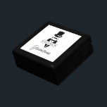 Caja De Regalo Top Hat Tuxedo Groomsman<br><div class="desc">Máquina de regalo de Sombrero Superior Tuxedo Groomsman. Crea el regalo perfecto de boda o de soltero. Personalizar este diseño seleccionando el enlace "personalizar adicional".</div>