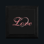 Caja De Regalo Trendy Heart Grey Calligraphy Love Boda<br><div class="desc">Puede cambiar fácilmente las fuentes y los colores. También puede agregar su logotipo y la imagen de fondo como desee.</div>
