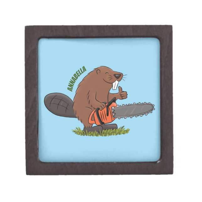 Caja De Regalo Un castor gracioso con humor de personalizado de l (Frente)