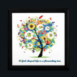 Caja De Regalo Una vida en forma de Dios es un árbol floreciente<br><div class="desc">Una vida en forma de Dios es un árbol floreciente — Proverbios 11:28 (Msg) Para los cristianos. personalizable completo,  tamaño de imagen y color de fondo a su elección.</div>