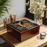 Caja De Regalo Venado de cola blanca, estilo William Morris, joye<br><div class="desc">Un ciervo blanco en un bosque con hermosas flores alrededor,  al estilo de William Morris.</div>