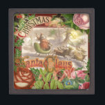 Caja De Regalo Vintage Christmas Santa Claus Sleigh<br><div class="desc">Una santa vintage de los años 1800 saludaba.</div>