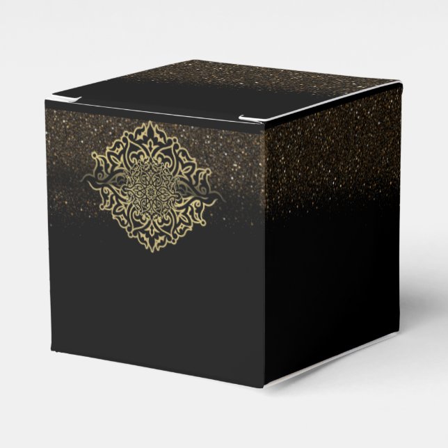 Caja de Regalos decoración dorada (Costado Anverso)