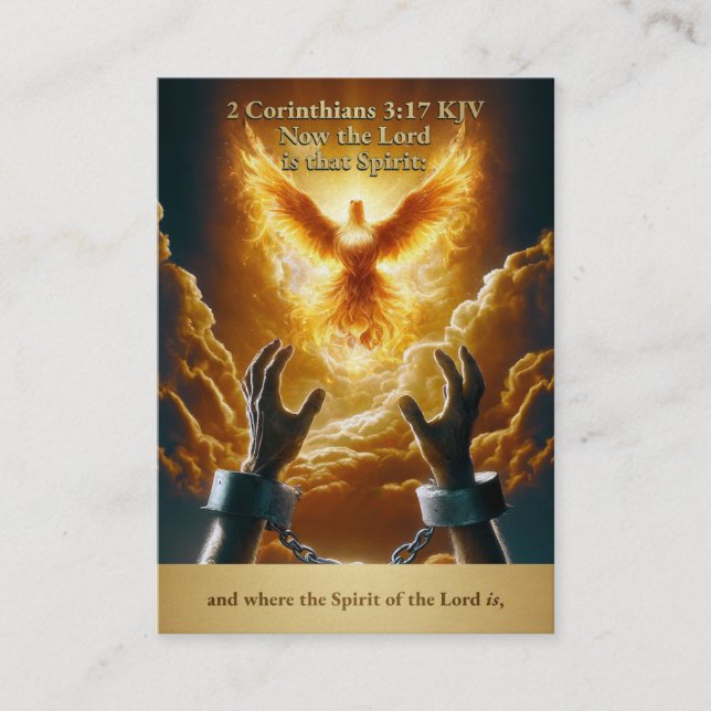 Caja de tarjetas Liberty Dove - 2 Corintios 3:17 K (Anverso)